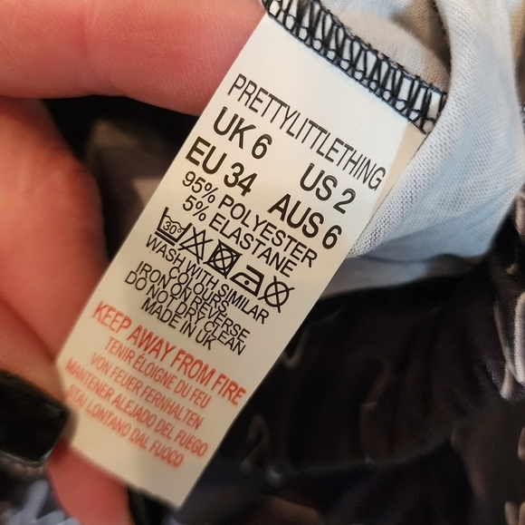 NWT PRETTYLITTLETHING Script Ruched Crop Top And Wide Leg Pj Set Pants - Picture 10 of 17